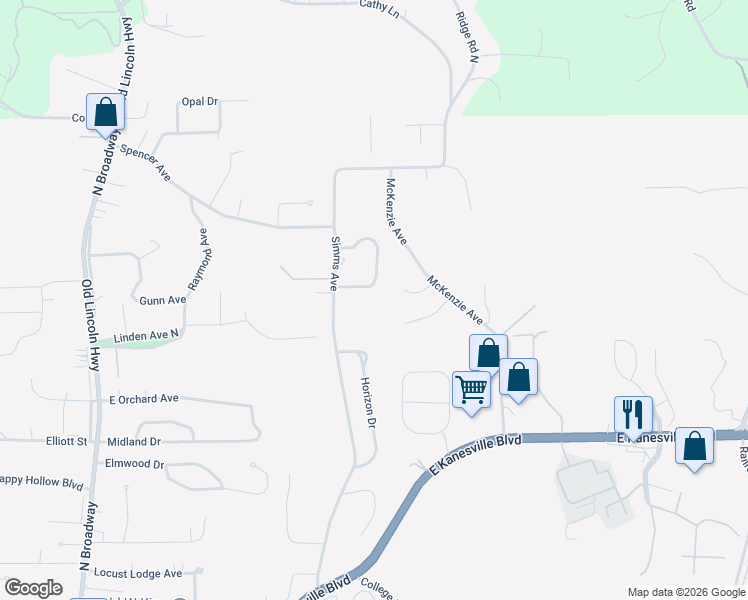 map of restaurants, bars, coffee shops, grocery stores, and more near 214 East View Drive in Council Bluffs