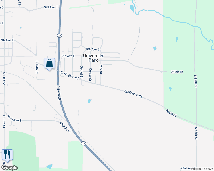 map of restaurants, bars, coffee shops, grocery stores, and more near in University Park