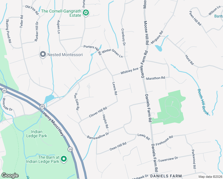 map of restaurants, bars, coffee shops, grocery stores, and more near 136 Lewis Road in Trumbull