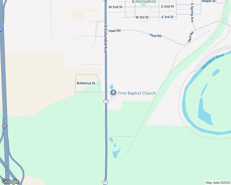 map of restaurants, bars, coffee shops, grocery stores, and more near 1060 South Columbia Avenue in Oglesby
