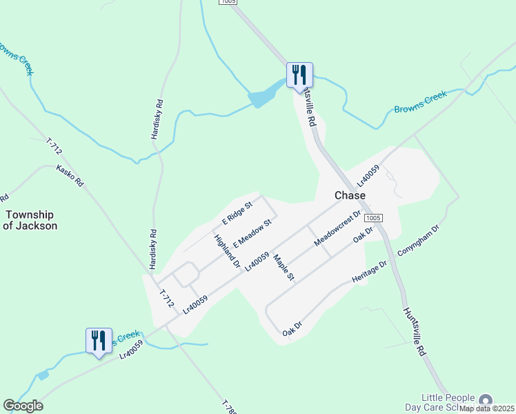 map of restaurants, bars, coffee shops, grocery stores, and more near 160 East Ridge Street in Shavertown