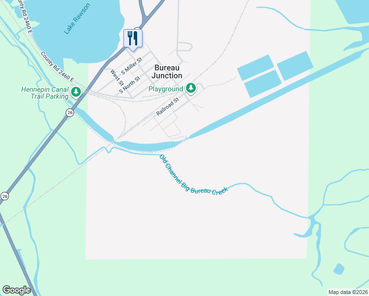 map of restaurants, bars, coffee shops, grocery stores, and more near in Bureau Junction