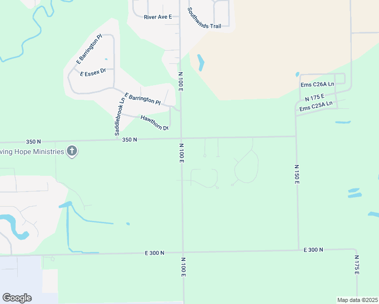 map of restaurants, bars, coffee shops, grocery stores, and more near 3313-3499 North 100 East in Warsaw