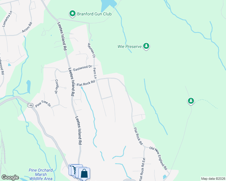 map of restaurants, bars, coffee shops, grocery stores, and more near 5 Whitewood Drive in Branford