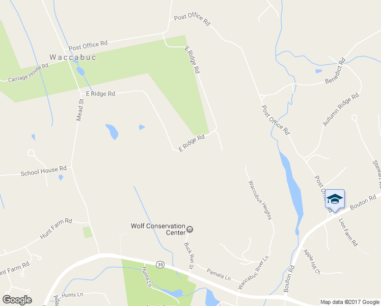 map of restaurants, bars, coffee shops, grocery stores, and more near 68 East Ridge Road in Waccabuc