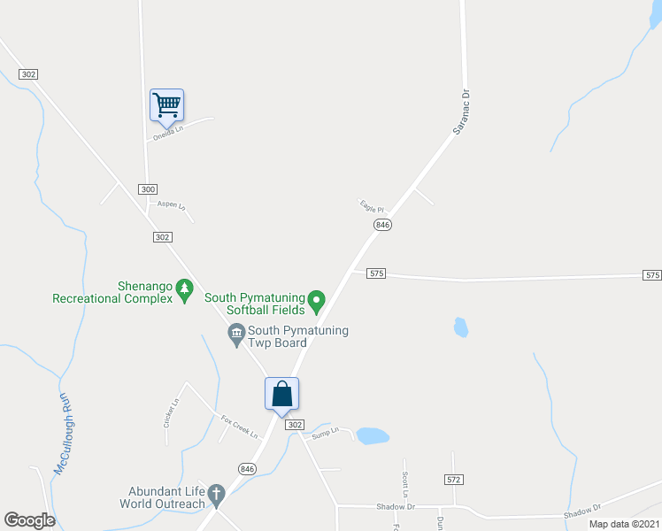 map of restaurants, bars, coffee shops, grocery stores, and more near 3661 Saranac Drive in Sharpsville