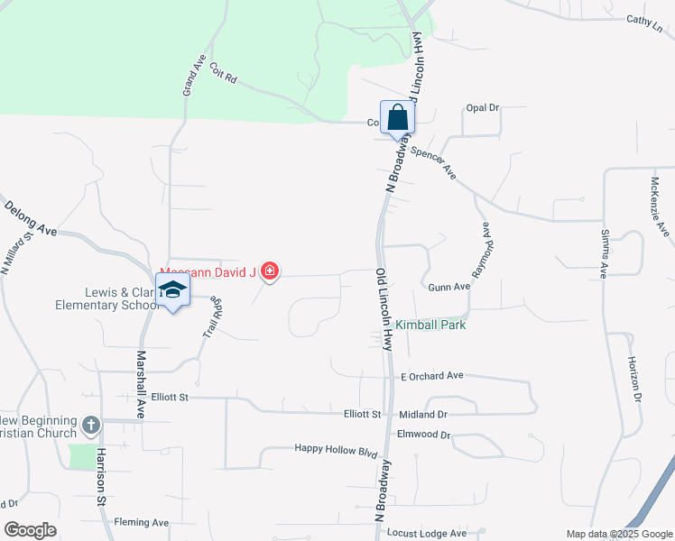 map of restaurants, bars, coffee shops, grocery stores, and more near 48 Sylvan Drive in Council Bluffs