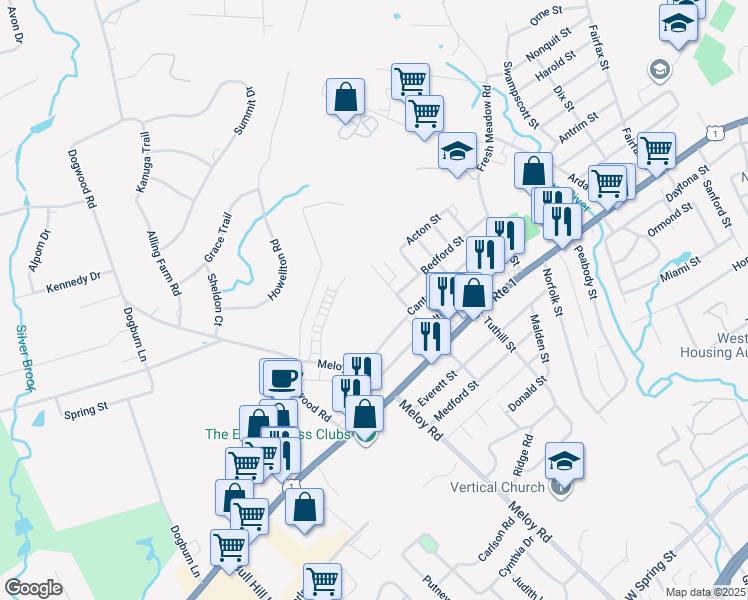 map of restaurants, bars, coffee shops, grocery stores, and more near 105 Knox Street in West Haven