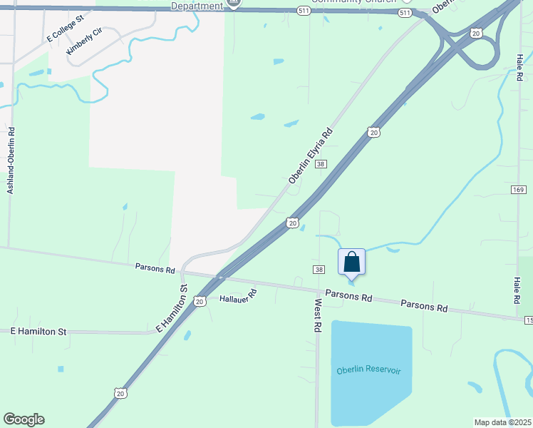 map of restaurants, bars, coffee shops, grocery stores, and more near 44162 Oberlin Elyria Road in Oberlin