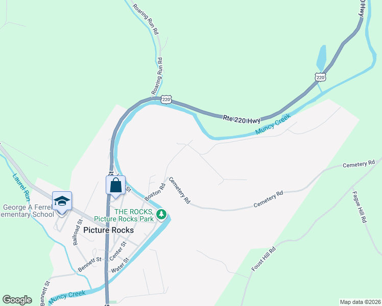 map of restaurants, bars, coffee shops, grocery stores, and more near 2-98 Bartlow Drive in Hughesville