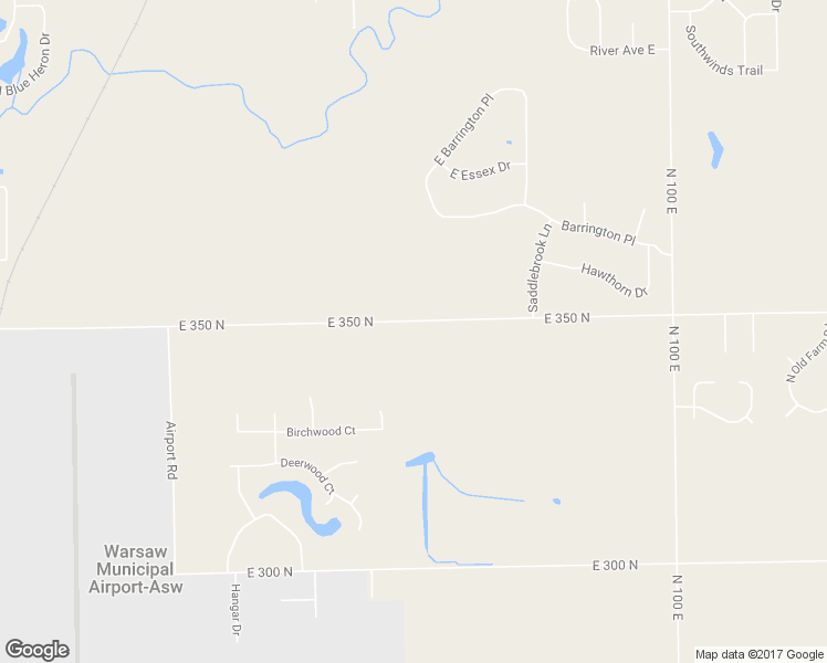 map of restaurants, bars, coffee shops, grocery stores, and more near 497 East 350 North in Warsaw