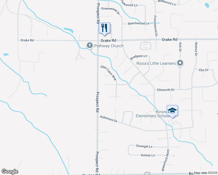 map of restaurants, bars, coffee shops, grocery stores, and more near 20940 Belhaven Place in Strongsville