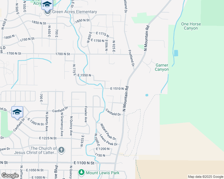 map of restaurants, bars, coffee shops, grocery stores, and more near 1061 Allen Peak Circle in Ogden