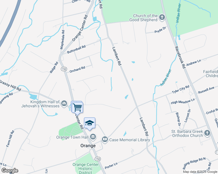 map of restaurants, bars, coffee shops, grocery stores, and more near 133 Wildrose Road in Orange