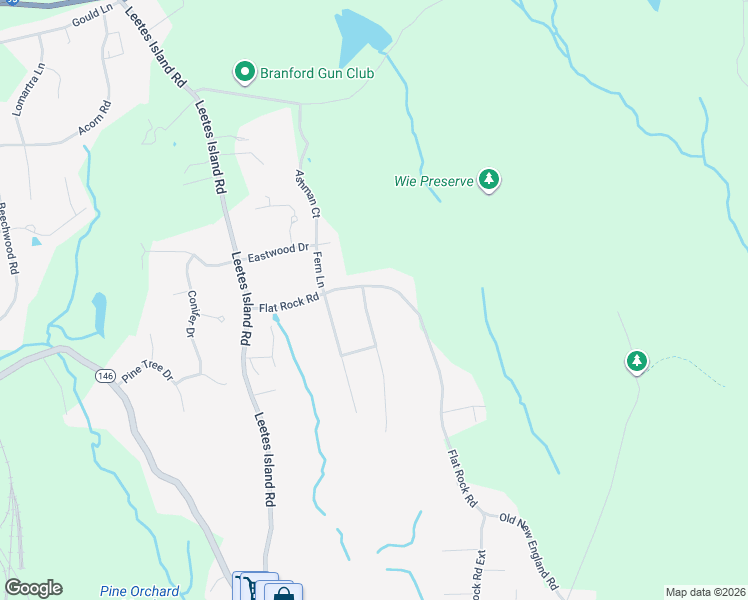 map of restaurants, bars, coffee shops, grocery stores, and more near 5 Whitewood Drive in Branford
