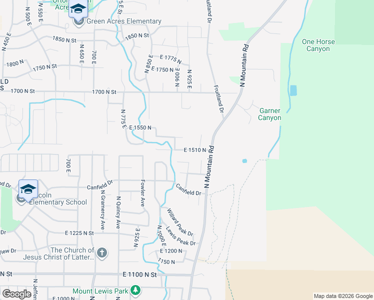 map of restaurants, bars, coffee shops, grocery stores, and more near 948 East 1510 North in North Ogden