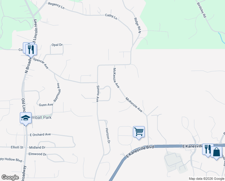 map of restaurants, bars, coffee shops, grocery stores, and more near 860 McKenzie Avenue in Council Bluffs