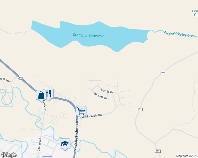 map of restaurants, bars, coffee shops, grocery stores, and more near 230 Medicine Butte Drive in Evanston