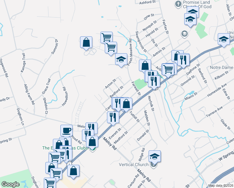 map of restaurants, bars, coffee shops, grocery stores, and more near 272 Tuthill Street in West Haven