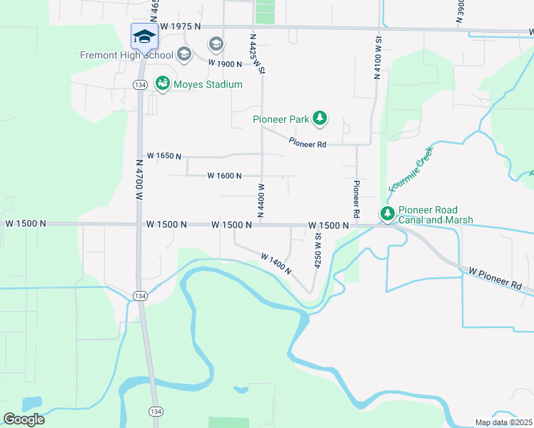 map of restaurants, bars, coffee shops, grocery stores, and more near 4370 West 1500 North in Ogden