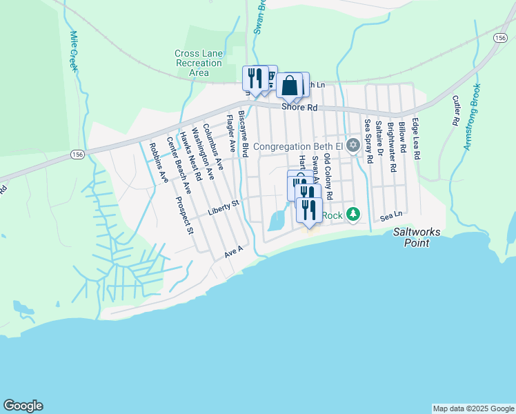 map of restaurants, bars, coffee shops, grocery stores, and more near 55 Corsino Avenue in Old Lyme