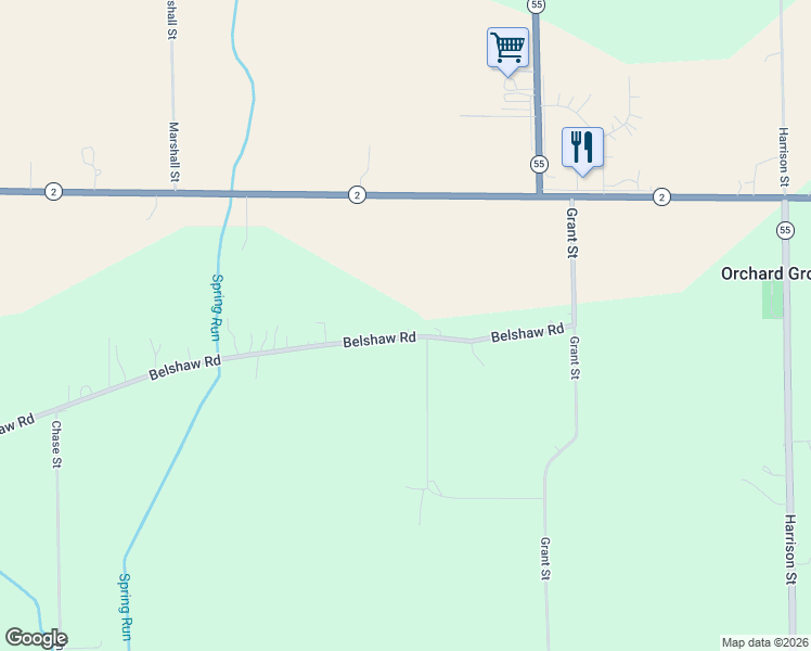 map of restaurants, bars, coffee shops, grocery stores, and more near 1914 Belshaw Road in Lowell