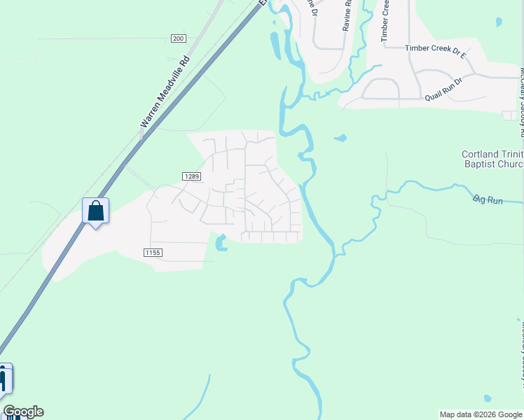 map of restaurants, bars, coffee shops, grocery stores, and more near 3201 Pheasant Run Road in Cortland