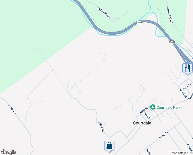 map of restaurants, bars, coffee shops, grocery stores, and more near 2 Hoyt Street in Courtdale