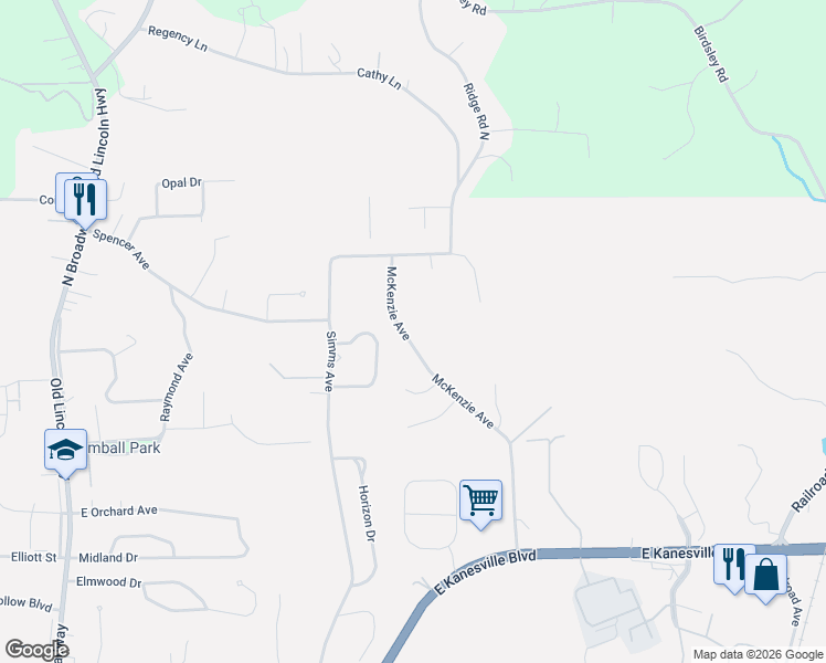 map of restaurants, bars, coffee shops, grocery stores, and more near 819 McKenzie Avenue in Council Bluffs