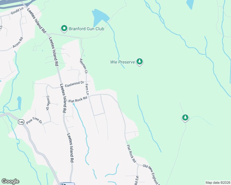 map of restaurants, bars, coffee shops, grocery stores, and more near 42 Flat Rock Road in Branford