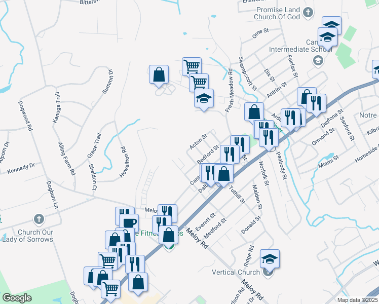 map of restaurants, bars, coffee shops, grocery stores, and more near 29 Ipswich Street in West Haven