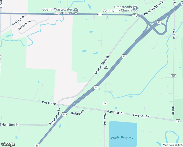 map of restaurants, bars, coffee shops, grocery stores, and more near 44162 Oberlin Elyria Road in Oberlin