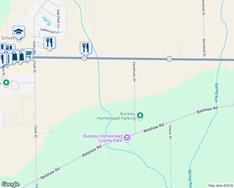 map of restaurants, bars, coffee shops, grocery stores, and more near Hendricks Street in Lowell