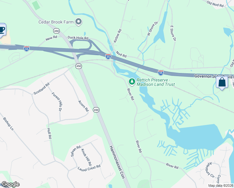 map of restaurants, bars, coffee shops, grocery stores, and more near 22 Alex Drive in Madison