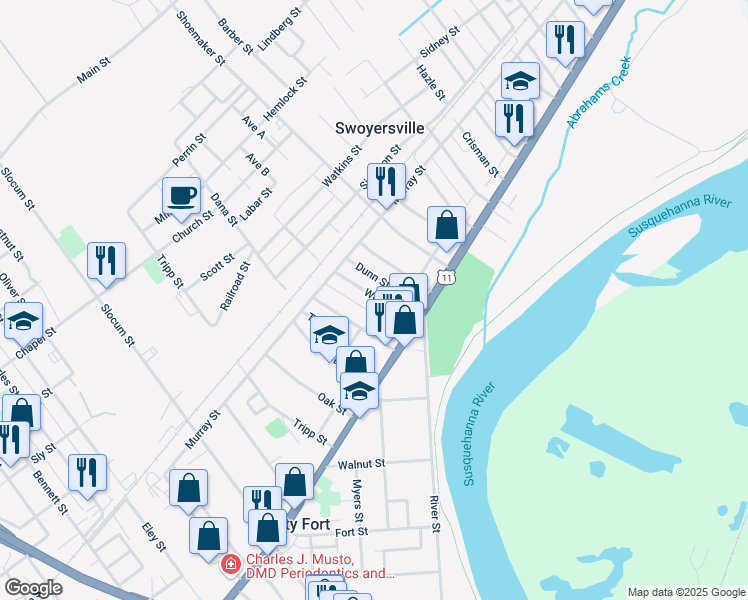 map of restaurants, bars, coffee shops, grocery stores, and more near 40 Westley Drive in Kingston