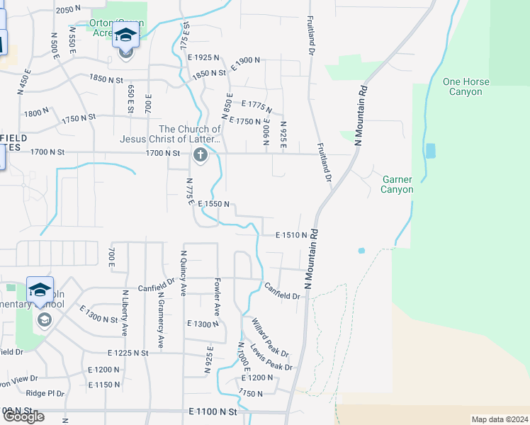 map of restaurants, bars, coffee shops, grocery stores, and more near 926 East 1525 North in Ogden