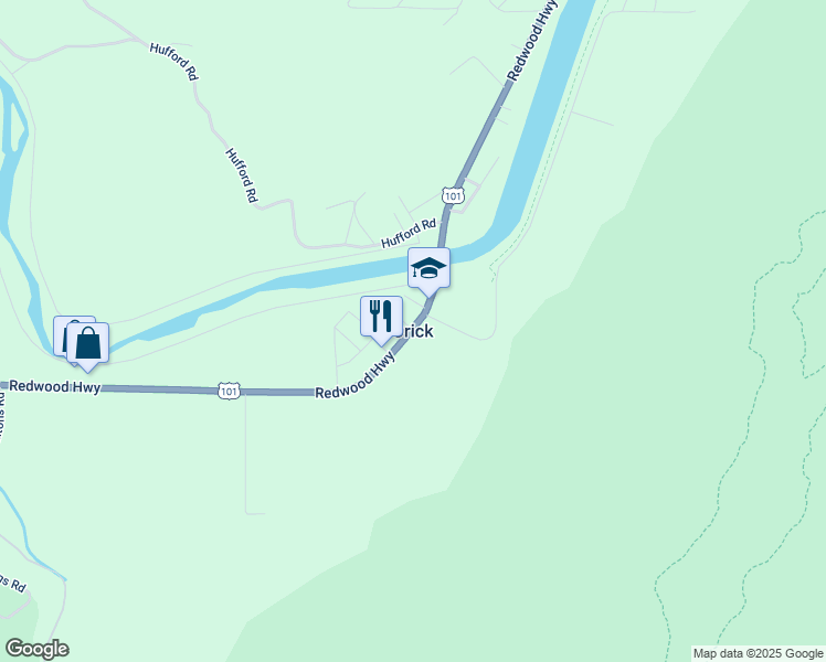 map of restaurants, bars, coffee shops, grocery stores, and more near in Orick