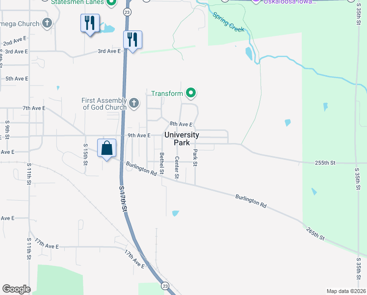 map of restaurants, bars, coffee shops, grocery stores, and more near in University Park