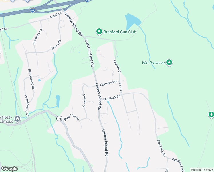 map of restaurants, bars, coffee shops, grocery stores, and more near 18 Flat Rock Road in Branford
