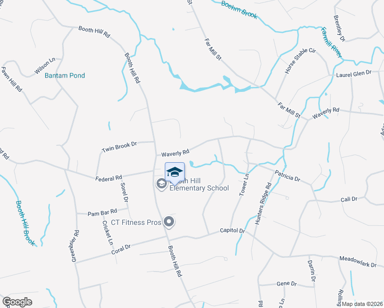 map of restaurants, bars, coffee shops, grocery stores, and more near 415 Waverly Road in Shelton