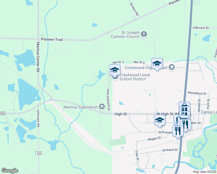map of restaurants, bars, coffee shops, grocery stores, and more near 10880 John Edward Drive in Mantua
