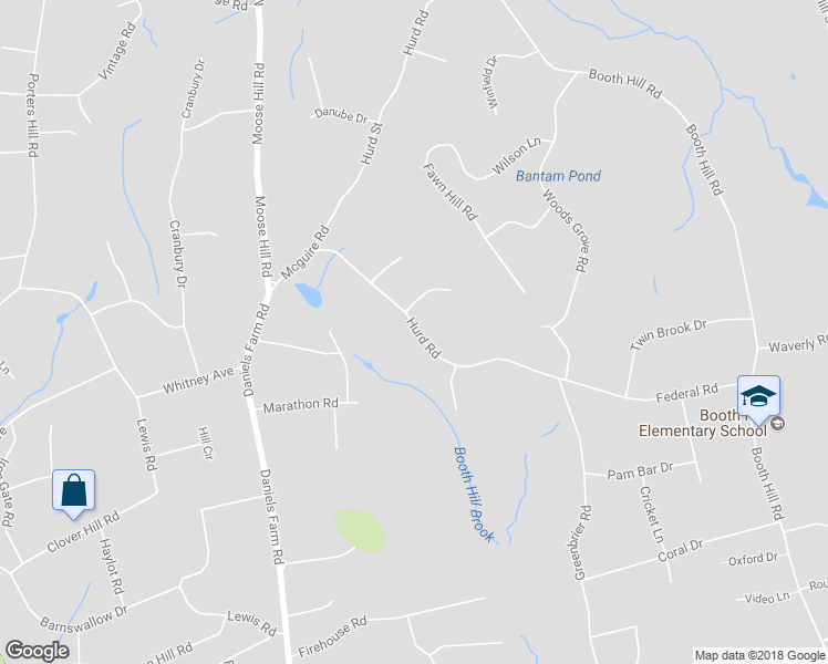 map of restaurants, bars, coffee shops, grocery stores, and more near 116 Hurd Road in Trumbull