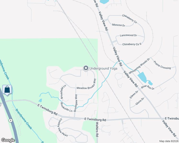map of restaurants, bars, coffee shops, grocery stores, and more near 7242 Meadow Brooke Way in Northfield