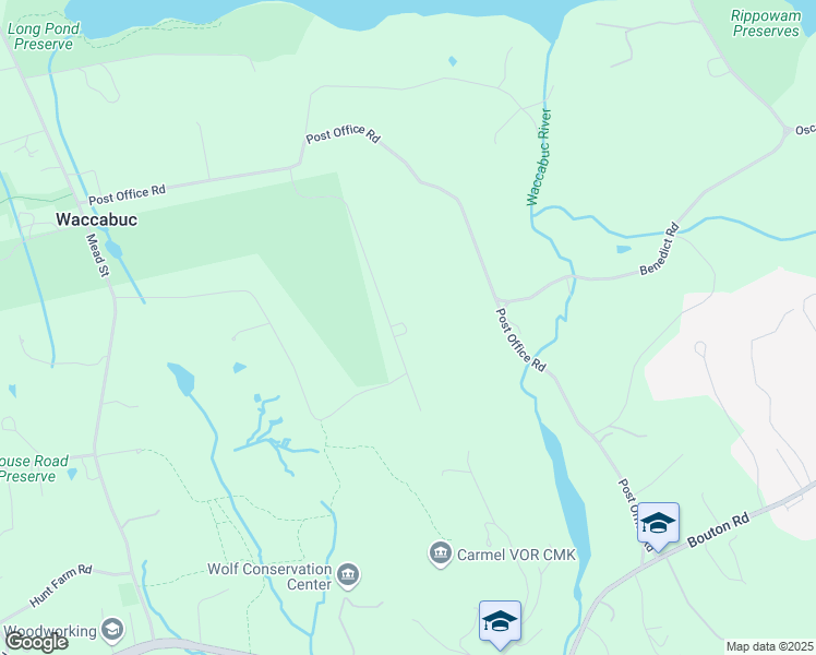 map of restaurants, bars, coffee shops, grocery stores, and more near 94 East Ridge Road in Waccabuc
