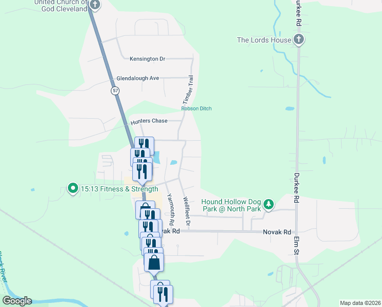 map of restaurants, bars, coffee shops, grocery stores, and more near 1001 Washington Drive in Grafton