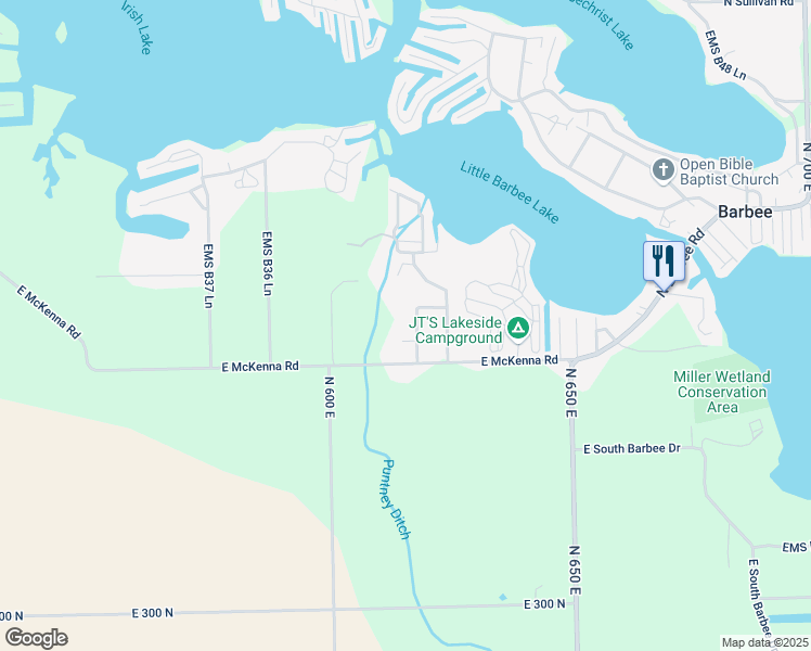 map of restaurants, bars, coffee shops, grocery stores, and more near 54 Blaine Drive in Warsaw