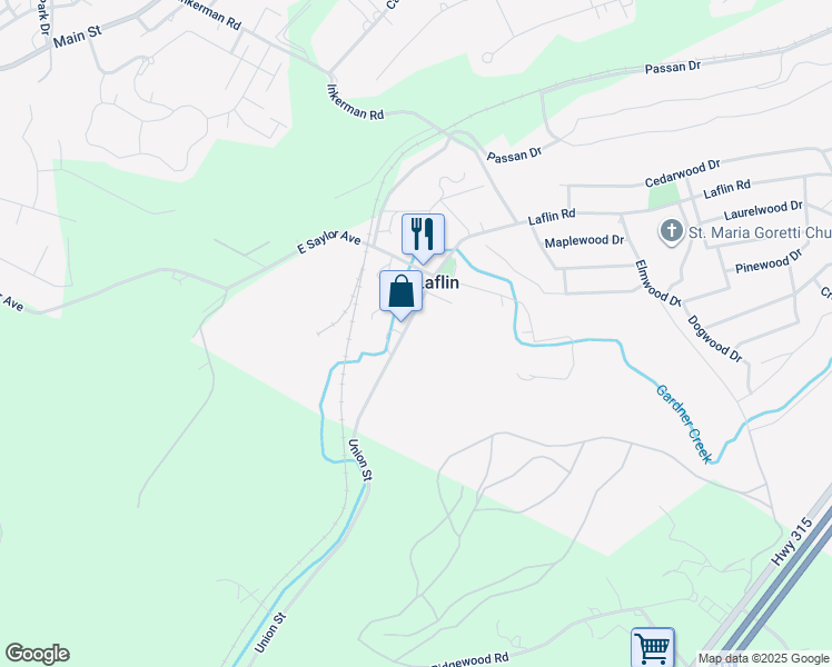 map of restaurants, bars, coffee shops, grocery stores, and more near 863 Union Street in Wilkes-Barre