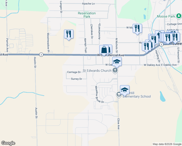 map of restaurants, bars, coffee shops, grocery stores, and more near 210 Willow St in Lowell