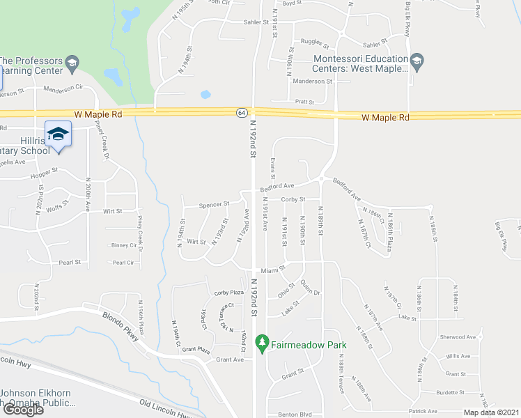 map of restaurants, bars, coffee shops, grocery stores, and more near 2728 North 191st Avenue in Omaha