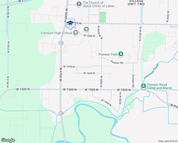 map of restaurants, bars, coffee shops, grocery stores, and more near 4494 West 1600 North in Ogden